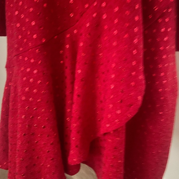 Girls Bonnie Jean Christmas Holiday Dress with Dots and Side Bow Size 16 ~ Red - Picture 3 of 6